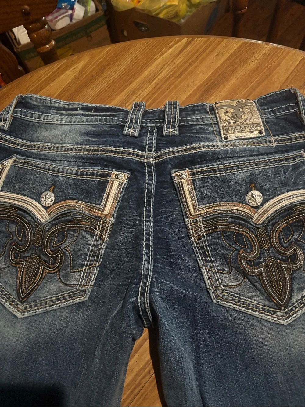 Men's Rock Rival Washed Blue Distressed Jeans